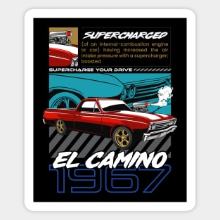 El Camino Muscle Car Magnet